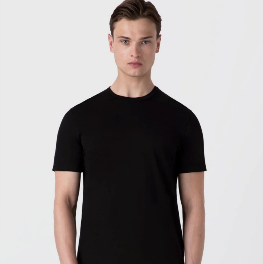 Sunspel James Bond t shirt crew neck black Medium C026